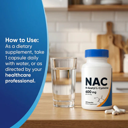 NAC N-Acetyl-L-Cysteine for Daily Antioxidant Support (30 Capsules)